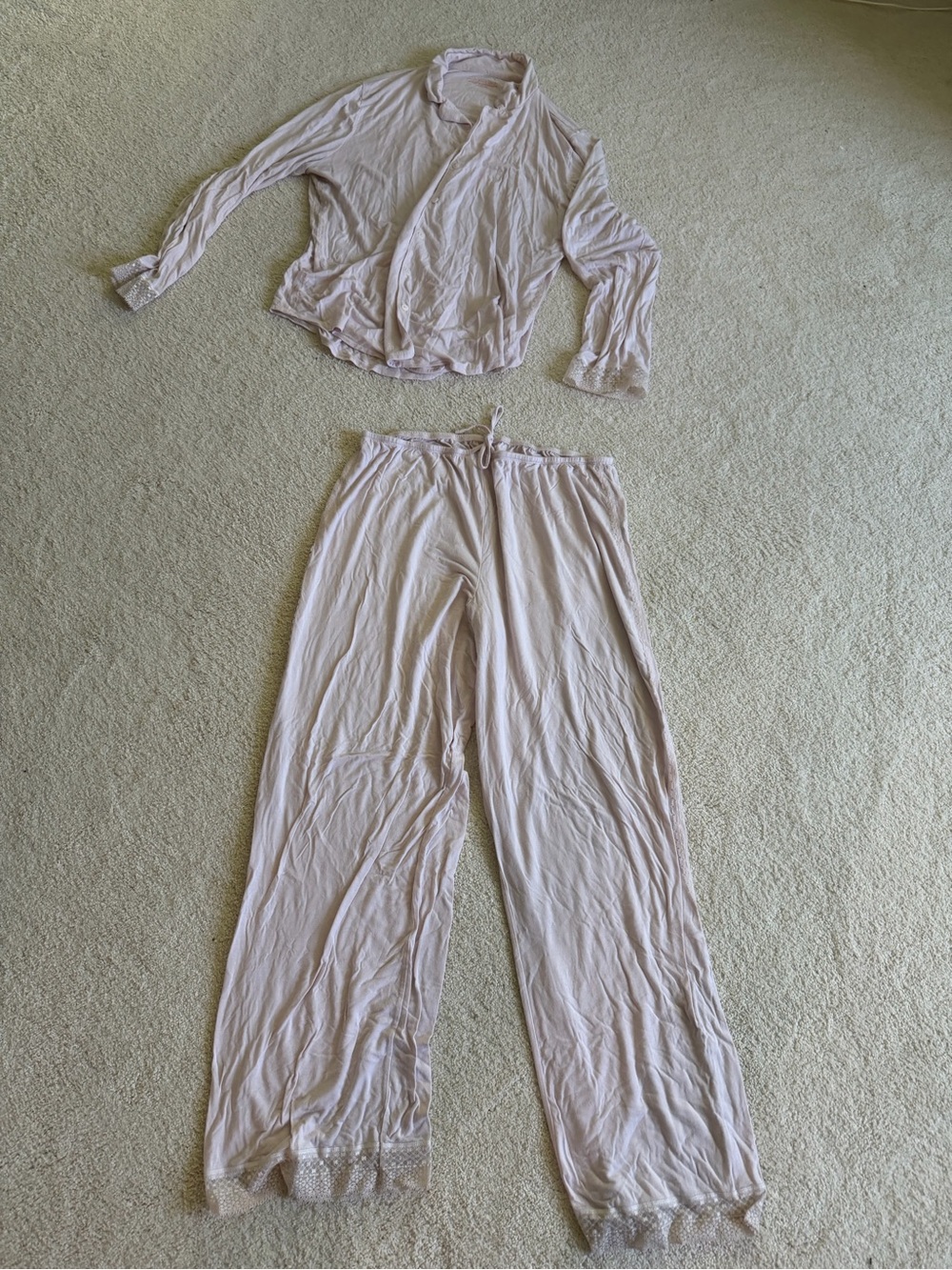 Victoria's Secret Pale Pink Two-Piece Pajama Set